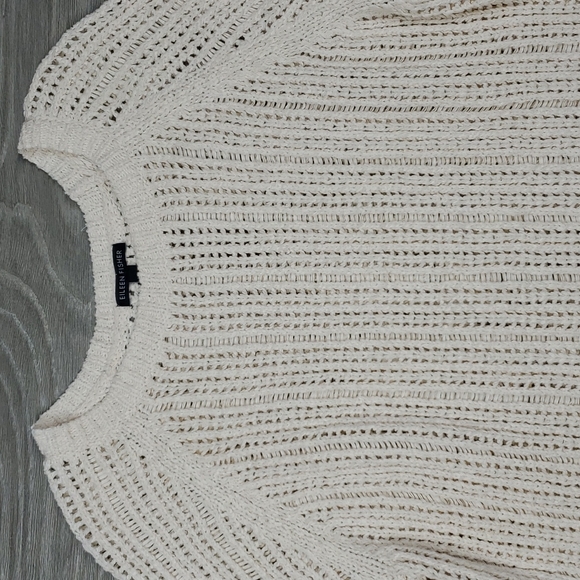 Eileen Fisher Short Sleeve Organic Cotton Knit Sweater Top Large - Picture 5 of 11